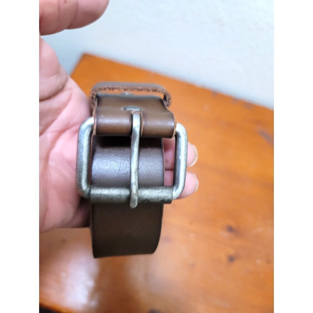 American Eagle‎ Outfitters Brown Leather Belt With Metal Buckle Size S